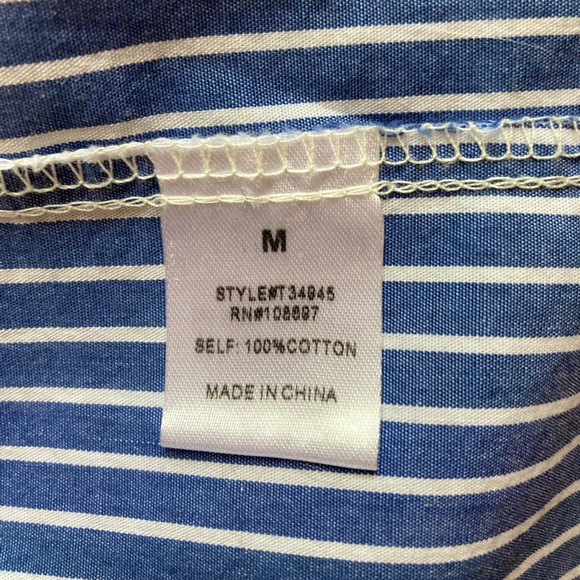 Lipslide unique wide-neck collared wrap button-up shirt size M - Picture 10 of 11